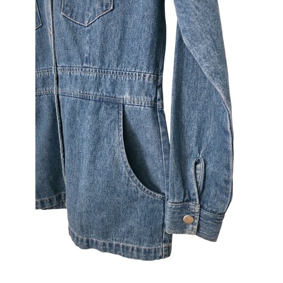 Vintage FIELD GEAR Denim Jean Chore Long Sleeve Jacket w/ Front Pockets Sz S - Picture 4 of 7
